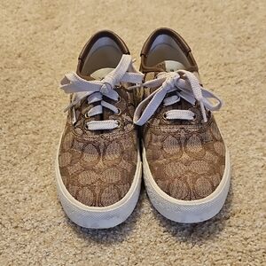 Coach Brown Womens Sneakers with White Accents